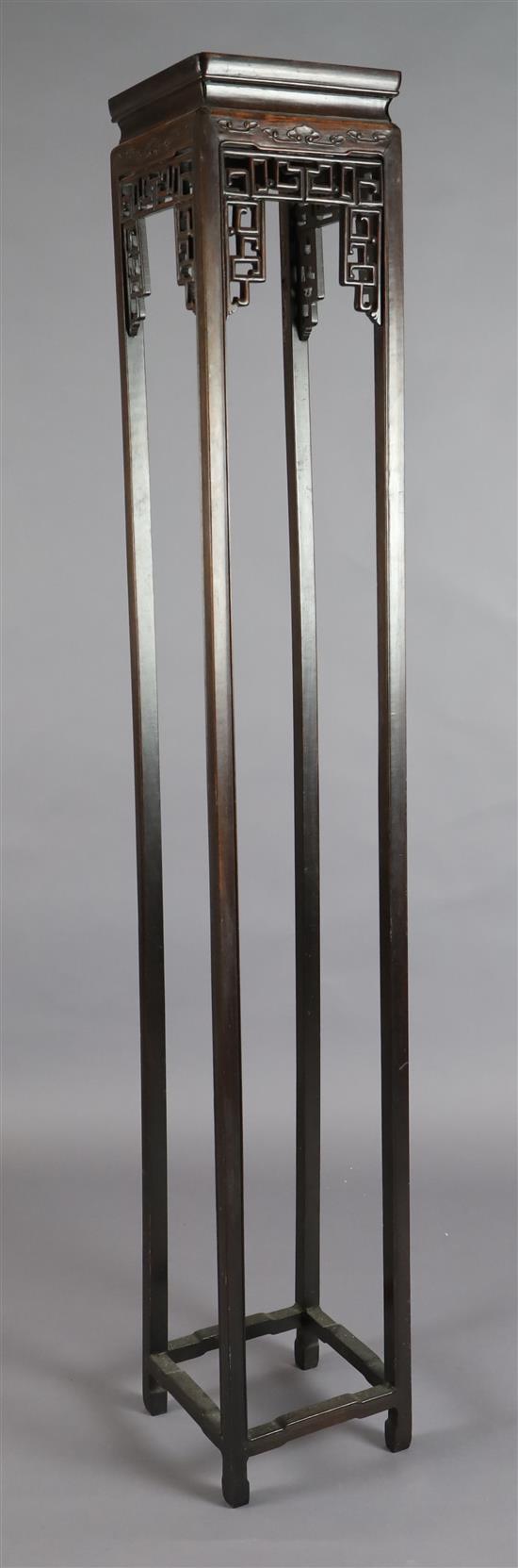A tall Chinese hongmu stand, late Qing dynasty H.168cm